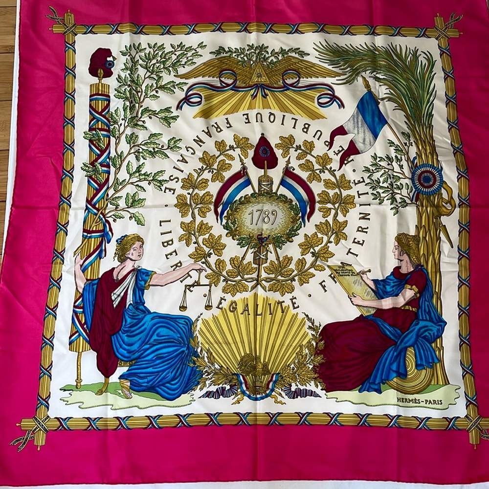 Vintage Hermes Liberte Scarf, 35” x 35”